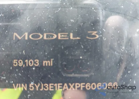 2023 Tesla Model 3 Rear-Wheel Drive z USA, uszkodzony, nr VIN 5YJ3E1EAXPF606066